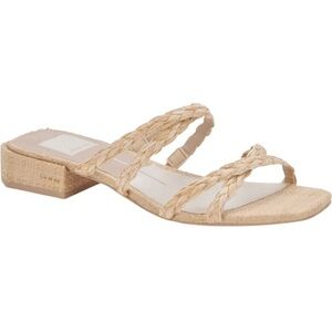 Women’s DOLCE VITA Hapi slide raffia sandal- size 6.5